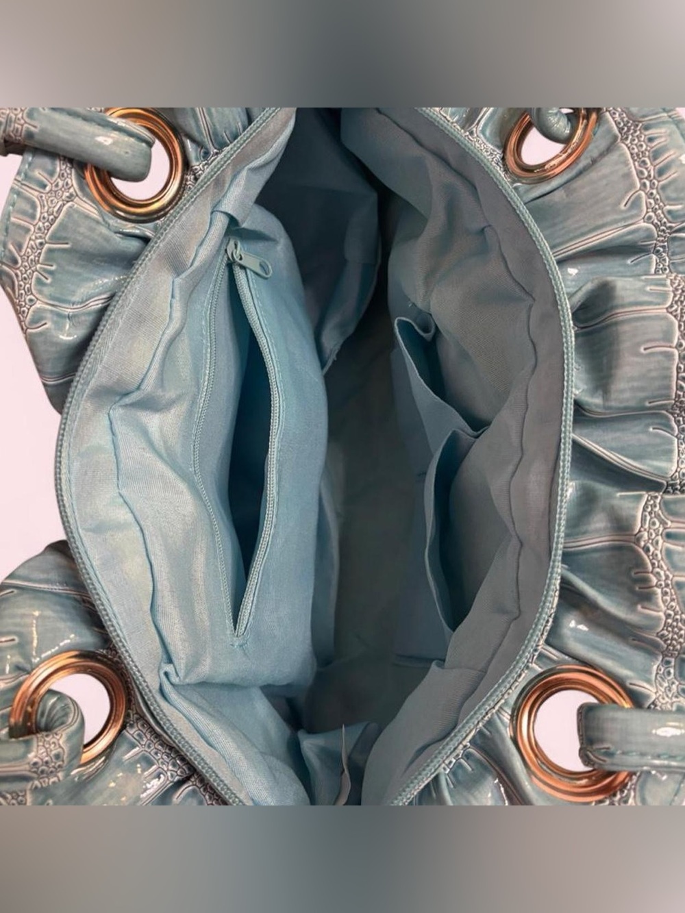 Y2K Baby Blue Ruffle Shoulder Bag - Picture 7 of 8